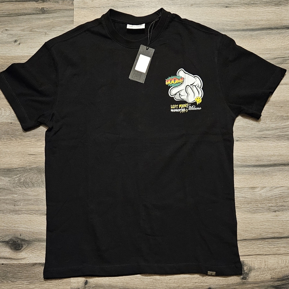 Men's Black Tee with Graphic Print
